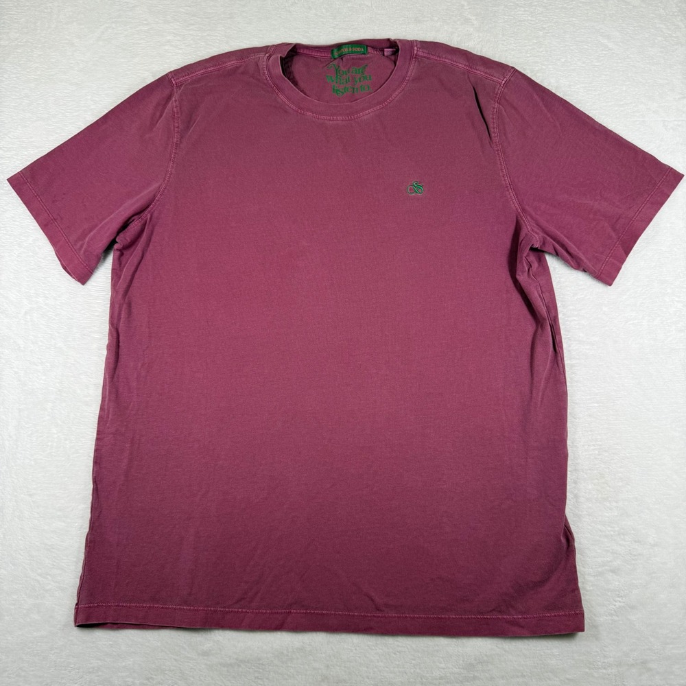 Scotch & Soda Mens XL Burgundy Graphic T-Shirt You Are What You Listen To 174582